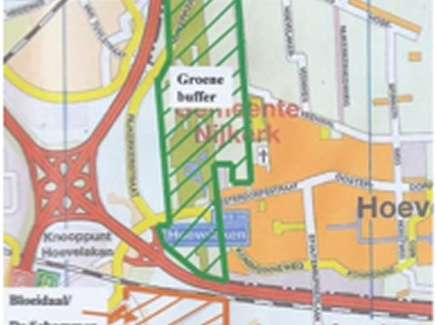 stadsplattegrond met groene structuur