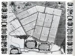 plattegrond met kanalen