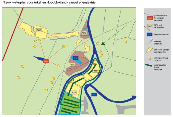 kaart voor de energievisie van Arkel